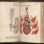 Bijdrage met wapenschild van Janus Dousa (1564), voor het album amicorum van Seino Mulert.