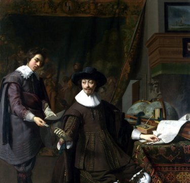 Portret van Constantijn Huygens en zijn secretaris uit 1627
