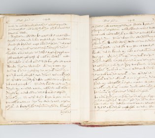 Het handschrift met het werk van Spinoza.