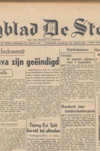 De voorpagina van Dagblad De Stem op 3 januari 1949
