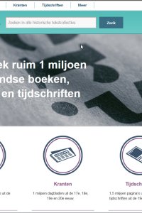 Een screenshot van Delpher in 2013