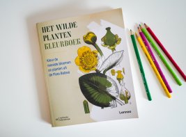 De kaft van het Flora Batava-kleurboek met kleurpotloden