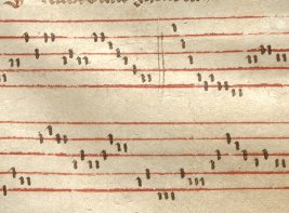 Muzieknoten uit het Gruuthusehandschrift.