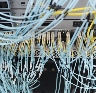 Detail van de serverruimte in de KB, die wordt gebruikt om digitale preservering van onze collectie mogelijk te maken.