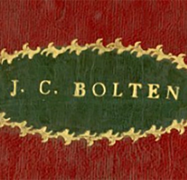 Omslag album amicorum met de naam J.C. Bolten