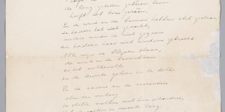 Afbeelding van een handgeschreven gedicht van Herman Gorter aan Willem Witsen: ‘In de nacht is een mensch aangetreden’, uit 1889.