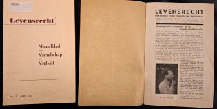 De voorkant en titelpagina van maandblad Levensrecht