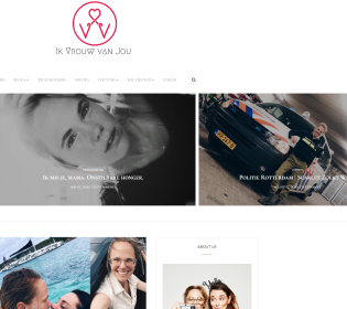 Homepage van de site Ik vrouw van jou, deel van de LHBT+-webcollectie, met foto's van vrouwen.