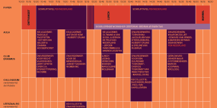 Blokkenschema van het Dwarsdenkersfestival (programma).