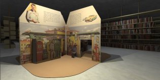 Een kinderboek in 3D, in de VR-omgeving voor het VR-experiment.
