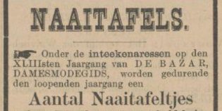 Advertentie over De Bazar