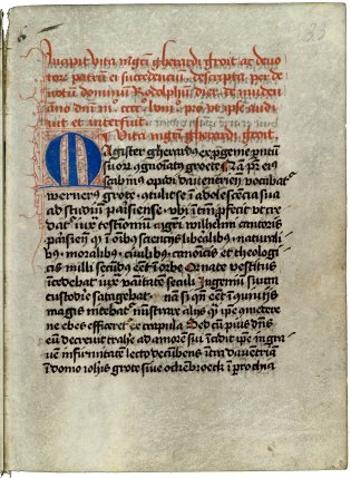Pagina uit een oud handschrift.