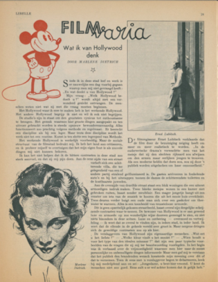 Filmpagina uit de eerste Libelle