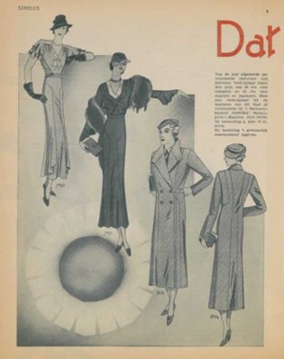 Pagina met zelfmaakmode uit de eerste Libelle