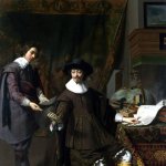 Portret van Constantijn Huygens en zijn secretaris uit 1627