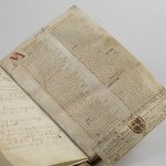 Gruuthusehandschrift met het wapen van Gruuthuse.