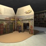Een kinderboek in 3D, in de VR-omgeving voor het VR-experiment.
