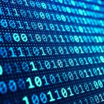 Binaire code op computerscherm
