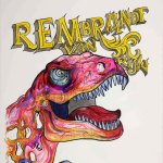 Ets van een T-Rex met de naam Rembrandt van Rijn.