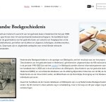 Een screenshot van de website Nederlandse Boekgeschiedenis
