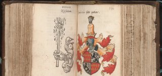 Bijdrage met wapenschild van Janus Dousa (1564), voor het album amicorum van Seino Mulert.