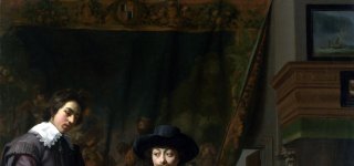 Portret van Constantijn Huygens en zijn secretaris uit 1627