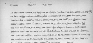 Getypt ANP-Radionieuwsbulletin voorzien van met de hand geschreven aanwijzingen over de uitspraak.