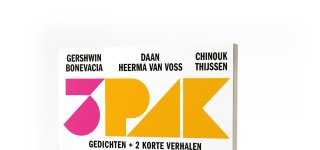 Omslag 3PAK, met titel en groepsfoto van de 3 schrijvers.
