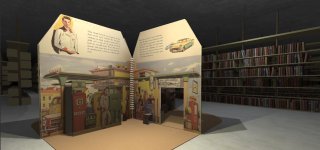 Een kinderboek in 3D, in de VR-omgeving voor het VR-experiment.