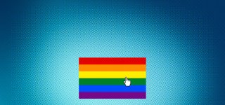Regenboogvlag met plusje erop en muishandje.